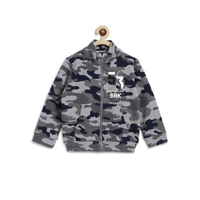 Boys Light Grey French Terry Cardigan